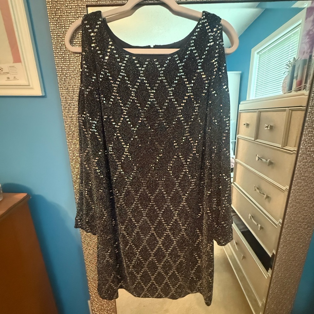 Elegant Black Sequin Dress